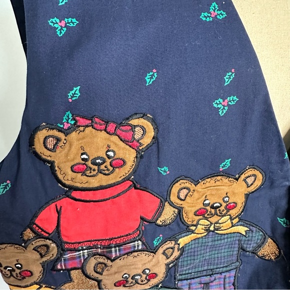 Vintage Christmas Teddy Bear Vest medium - Picture 12 of 16